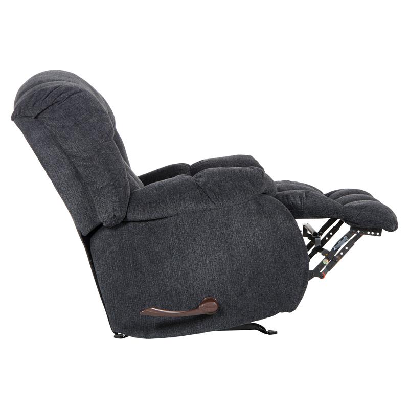 Pemberly Row Rocker Recliner in Slate Gray Polyester Chenile Fabric