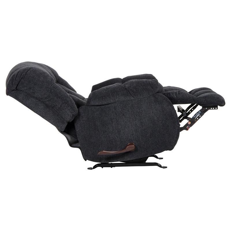 Pemberly Row Rocker Recliner in Slate Gray Polyester Chenile Fabric