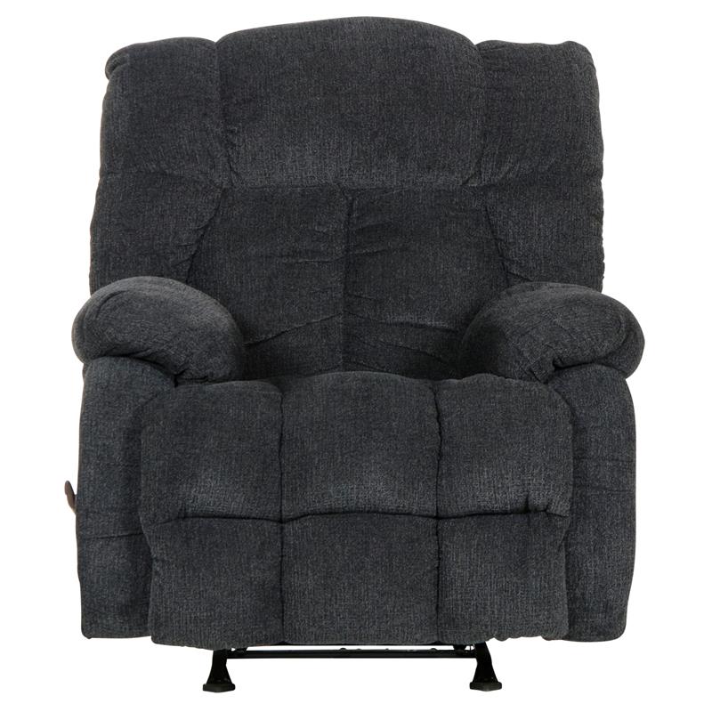 Pemberly Row Rocker Recliner in Slate Gray Polyester Chenile Fabric