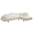 Pemberly Row 2 Piece Faux Leather Sectional Sofa Set in White