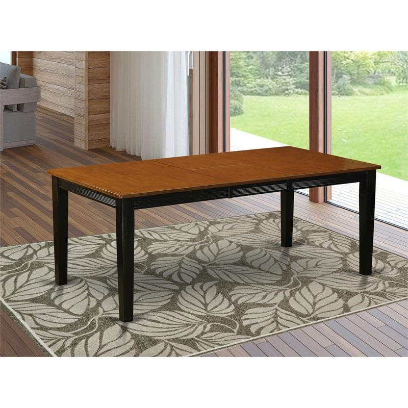 Pemberly Row Contemporary Rectangular Wood Dining Table in Black/Cherry