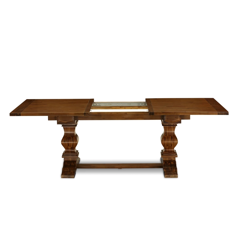 Pemberly Row Contemporary Rectangular Wood Dining Table in Walnut