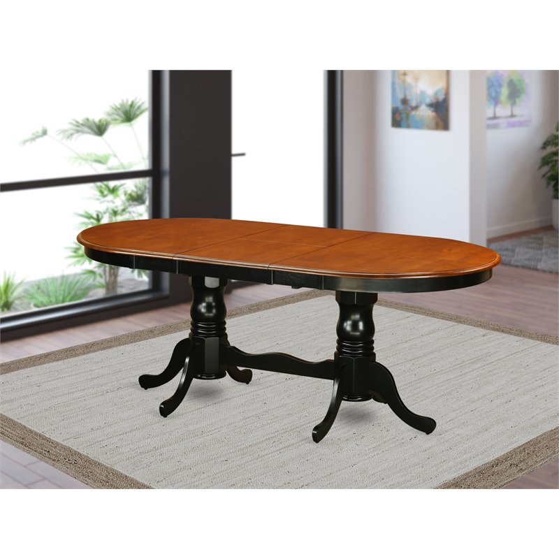 Pemberly Row Wood Butterfly Leaf Dining Table in Black/Cherry