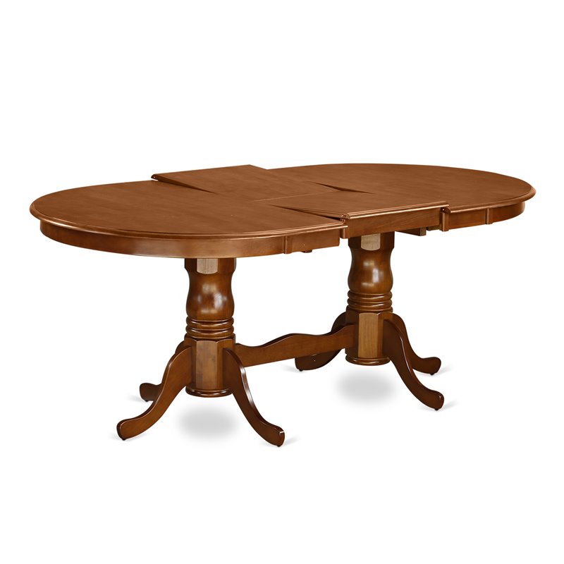 Pemberly Row Wood Butterfly Leaf Dining Table in Saddle Brown