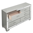 Pemberly Row Contemporary  6 Drawer Dresser Silver Champagne