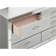 Pemberly Row Contemporary  6 Drawer Dresser Silver Champagne