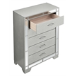 Pemberly Row Contemporary Wood 5 Drawer Chest Silver Champagne