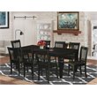 Pemberly Row Contemporary 9-piece Wood Table and Dining Chairs in Black