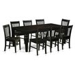 Pemberly Row Contemporary 9-piece Wood Table and Dining Chairs in Black
