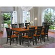 Pemberly Row 9-piece Wood Kitchen Table and Chairs in Black/Cherry