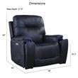 Pemberly Row Contemporary Ocean Blue Faux Leather Power Media Recliner