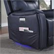 Pemberly Row Contemporary Ocean Blue Faux Leather Power Media Recliner