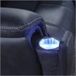 Pemberly Row Contemporary Ocean Blue Faux Leather Power Media Recliner