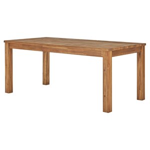 Pemberly Row 71&quot Solid Wood Dining Table in Brown/Warm Amber