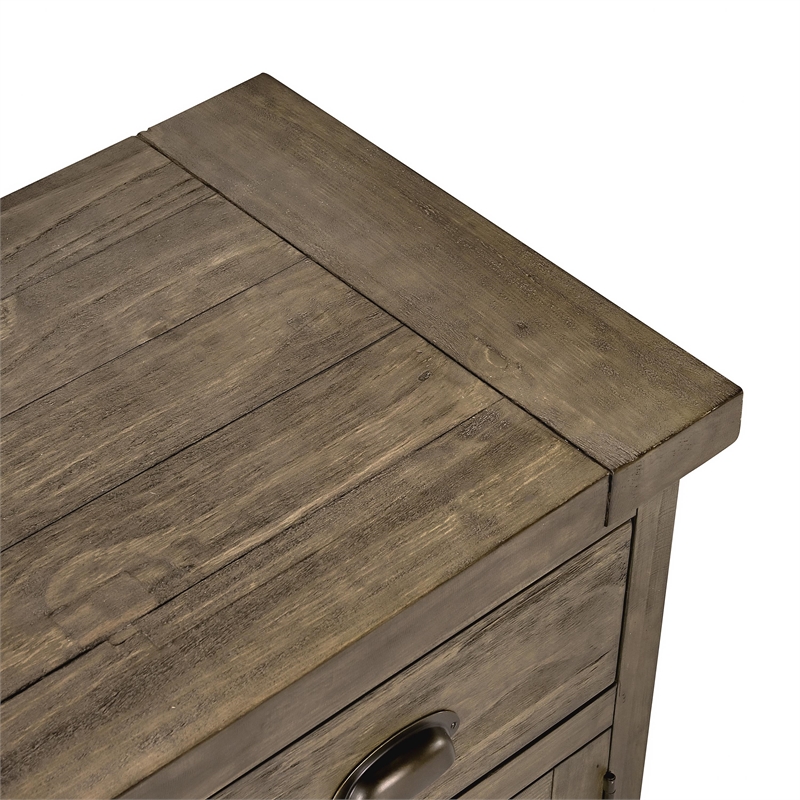 Pemberly Row 4-drawer Reclaimed Pine Wood Sideboard in Weathered Brown