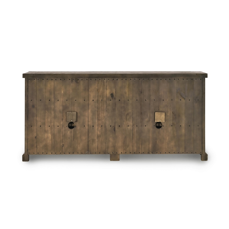 Pemberly Row 4-drawer Reclaimed Pine Wood Sideboard in Weathered Brown