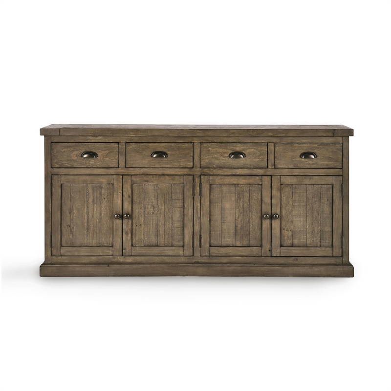 Pemberly Row 4-drawer Reclaimed Pine Wood Sideboard in Weathered Brown