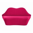 Pemberly Row Contemporary Handmade Hot Pink Finish Velvet Settee