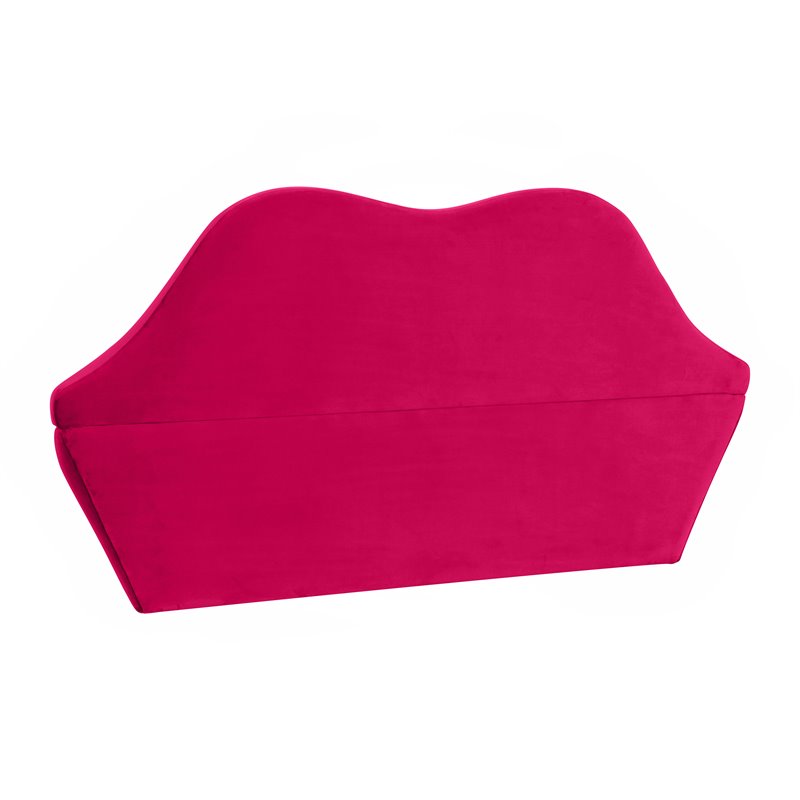 Pemberly Row Contemporary Handmade Hot Pink Finish Velvet Settee