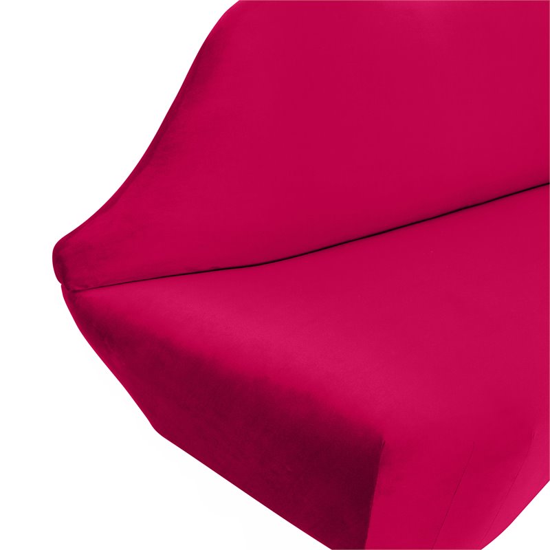 Pemberly Row Contemporary Handmade Hot Pink Finish Velvet Settee