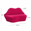 Pemberly Row Contemporary Handmade Hot Pink Finish Velvet Settee
