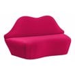 Pemberly Row Contemporary Handmade Hot Pink Finish Velvet Settee