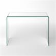 Pemberly Row Contemporary Bent All Glass (Tempered) Computer Desk