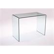 Pemberly Row Contemporary Bent All Glass (Tempered) Computer Desk