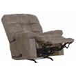 Pemberly Row Oversized Extension Footrest Rocker Recliner in Gray Fabric