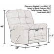 Pemberly Row Oversized Extension Footrest Rocker Recliner in Gray Fabric