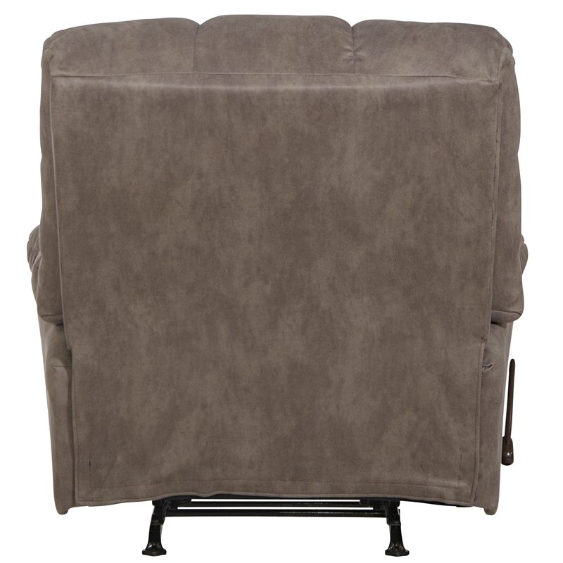 Pemberly Row Oversized Extension Footrest Rocker Recliner in Gray Fabric