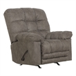 Pemberly Row Oversized Extension Footrest Rocker Recliner in Gray Fabric
