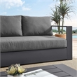 Pemberly Row Modern Powder-Coated Aluminum/Fabric Outdoor Sofa in Charcoal/Gray