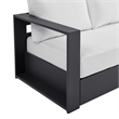 Pemberly Row Modern Powder-Coated Aluminum/Fabric Outdoor Sofa in White/Gray