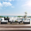 Pemberly Row 4-Piece Fabric/Powder-Coated Aluminum Outdoor Set in White/Gray