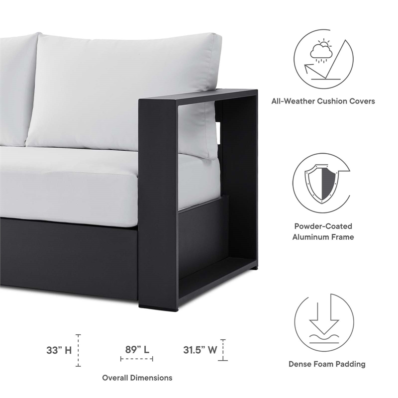 Pemberly Row 4-Piece Fabric/Powder-Coated Aluminum Outdoor Set in White/Gray