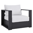 Pemberly Row 4-Piece Fabric/Powder-Coated Aluminum Outdoor Set in White/Gray