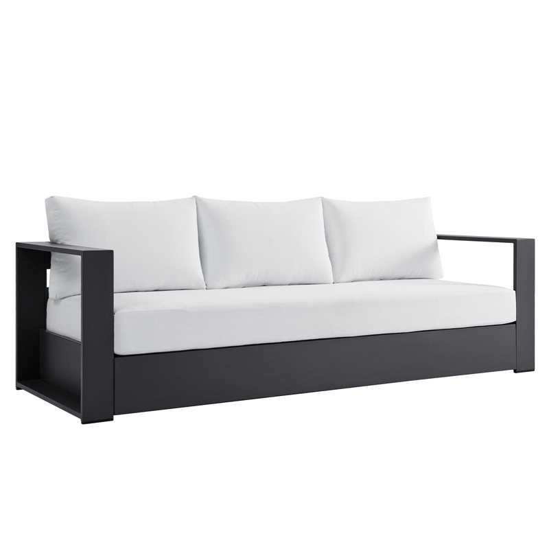 Pemberly Row 4-Piece Fabric/Powder-Coated Aluminum Outdoor Set in White/Gray