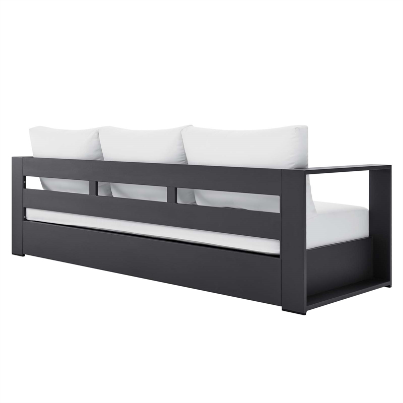 Pemberly Row 4-Piece Fabric/Powder-Coated Aluminum Outdoor Set in White/Gray