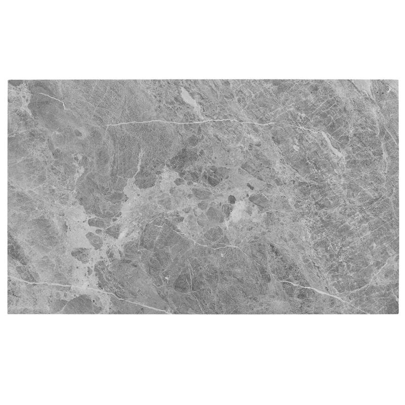 Pemberly Row Contemporary Rectangle Gray Marble Top Dining Table