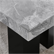 Pemberly Row Contemporary Rectangle Gray Marble Top Dining Table
