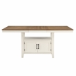 Pemberly Row Contemporary Off White and Honey Brown Wood Counter Table