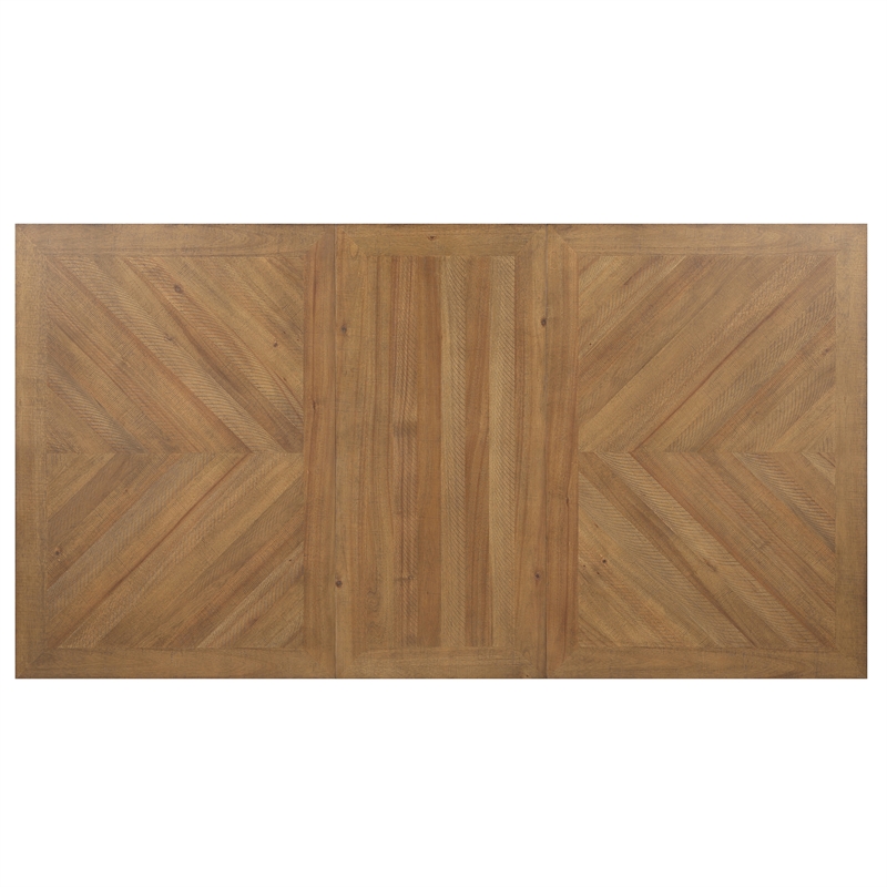 Pemberly Row Contemporary Off White and Honey Brown Wood Counter Table