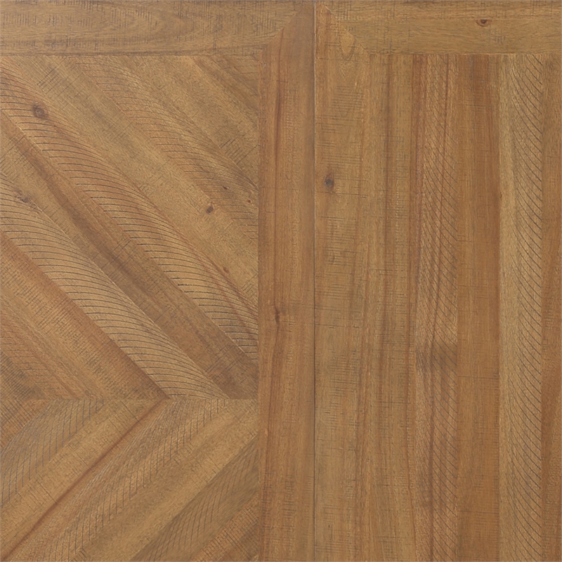 Pemberly Row Contemporary Off White and Honey Brown Wood Counter Table