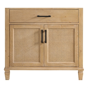 Pemberly Row 36&quot Wood Vanity Base in Weathered Fir without Top & Sink no Mirror