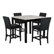 Pemberly Row 5-Piece Faux Marble & Wood Counter Set in Black