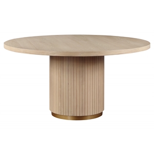 Pemberly Row Contemporary Oak Finish Wood 59&quot Wide Dining Table