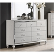 Pemberly Row Contemporary Solid Wood Dresser with 9 Drawers in White