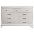 Pemberly Row Contemporary Solid Wood Dresser with 9 Drawers in White
