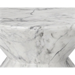 Pemberly Row Union Concrete End Table - Marble Look in White